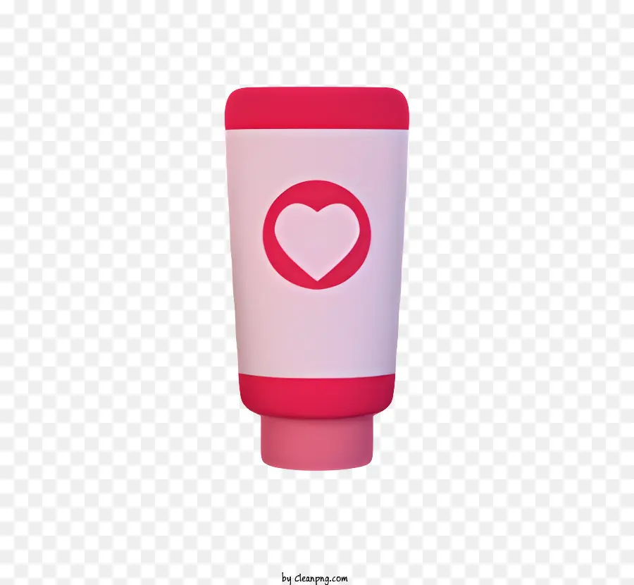 Маленькая розовая чашка，символ сердца PNG
