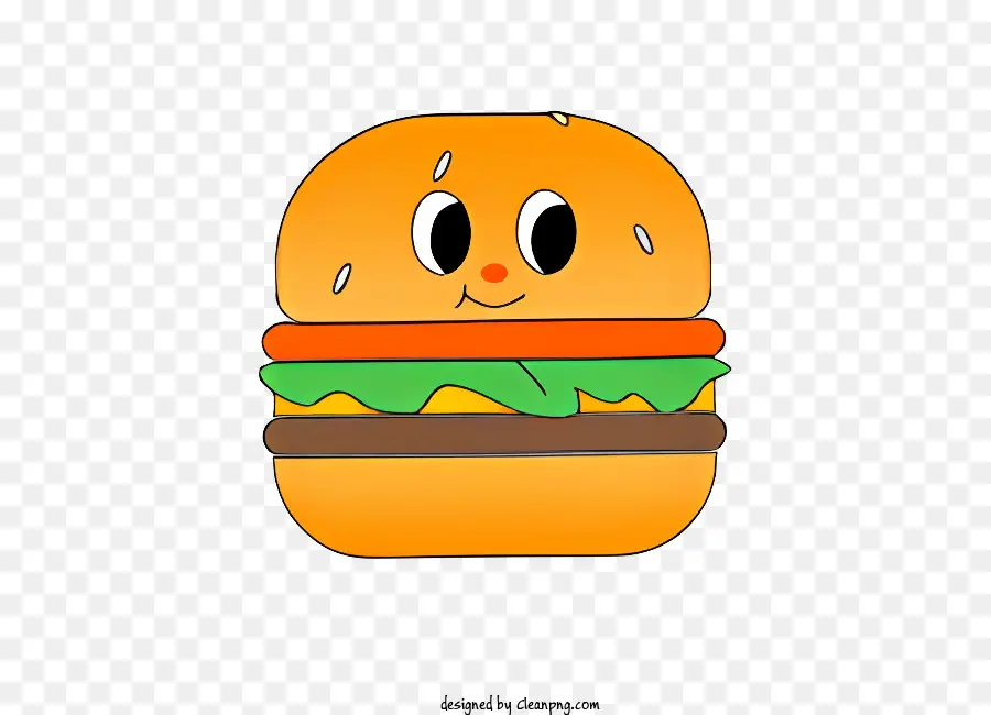 Мультипликационный гамбургер，мультфильм пищевыми продуктами PNG