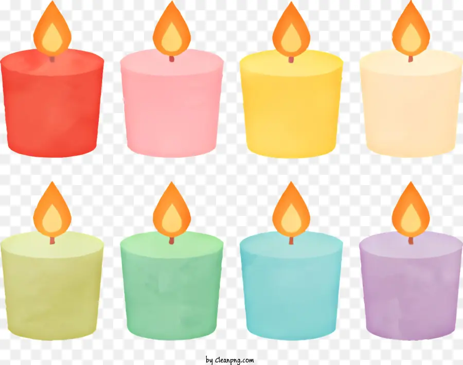 красочные свечи，украшения свечей PNG