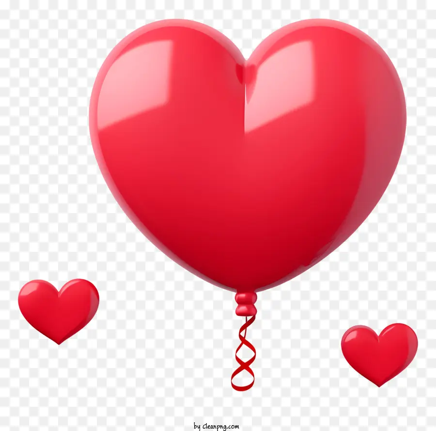 эмодзи с воздушным шаром на день святого Валентина，красный шар PNG