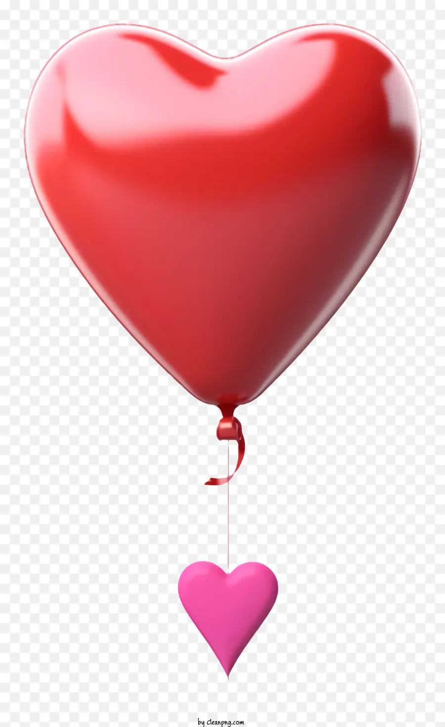 Реалистичный 3d подарочный шар в Валентина，Сердце в форме воздушного шара PNG