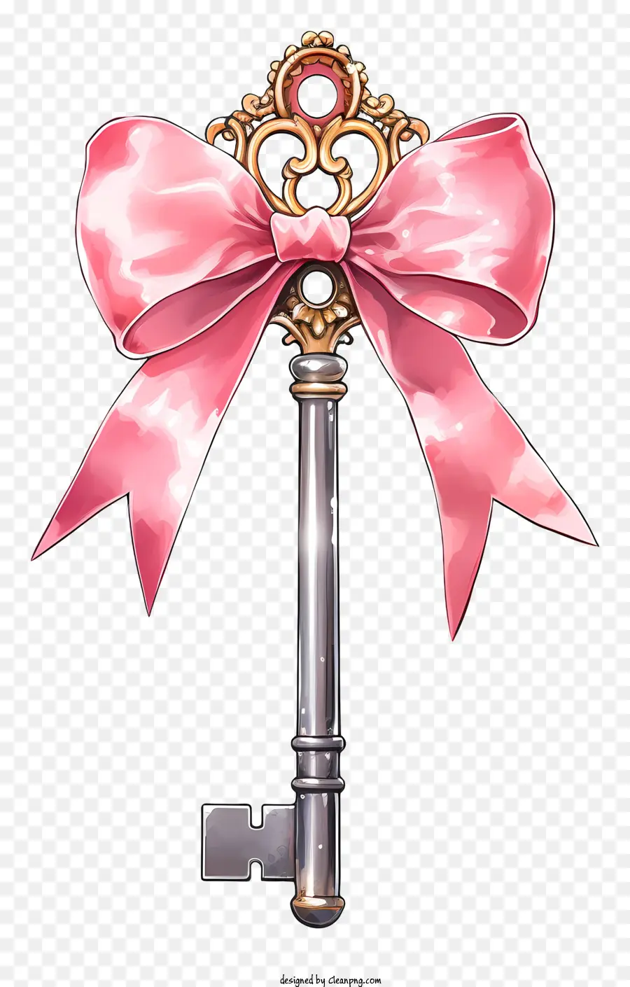 Ключ，Ключ с розовым луком PNG
