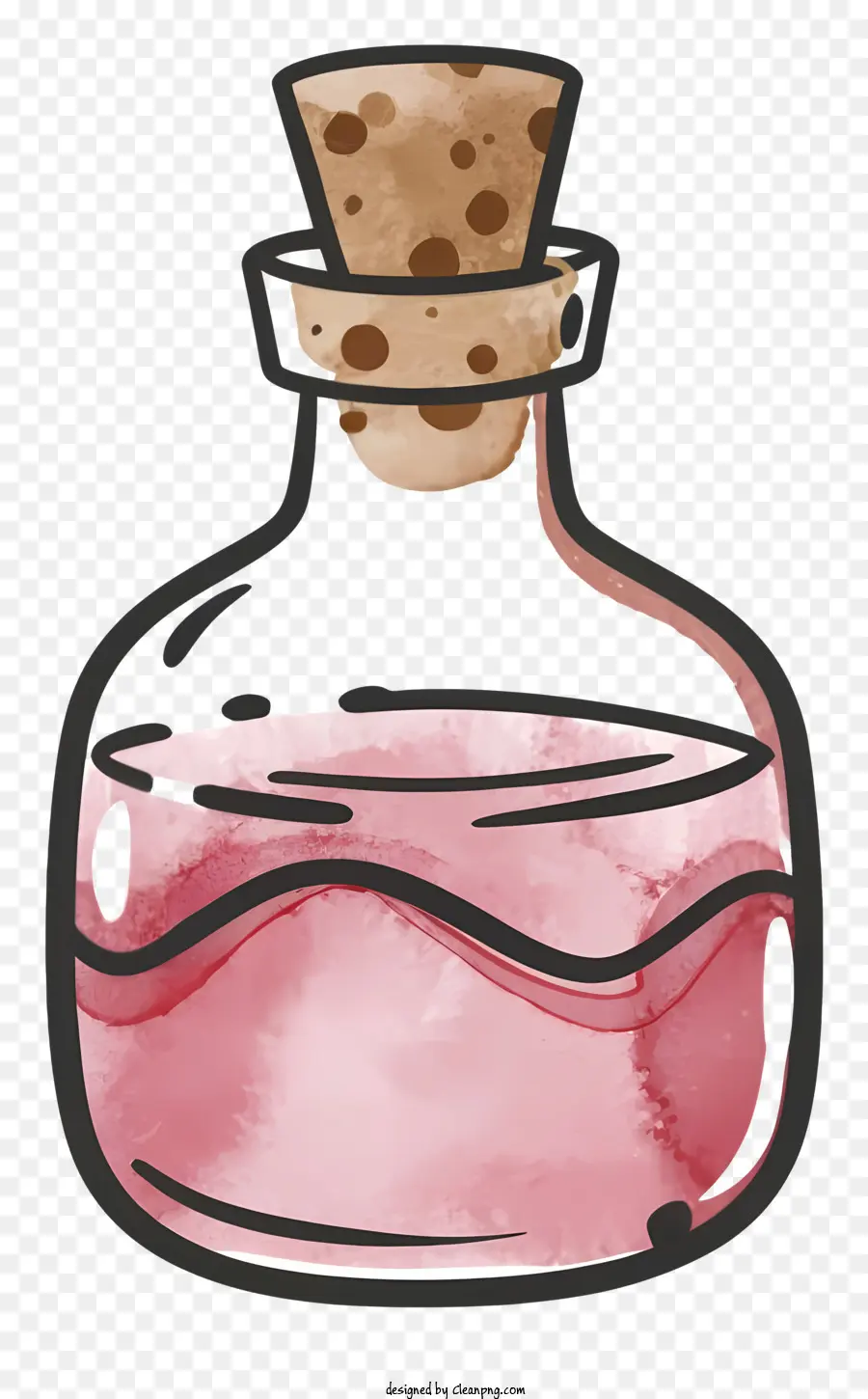 мультфильм，Розовая жидкая бутылка PNG