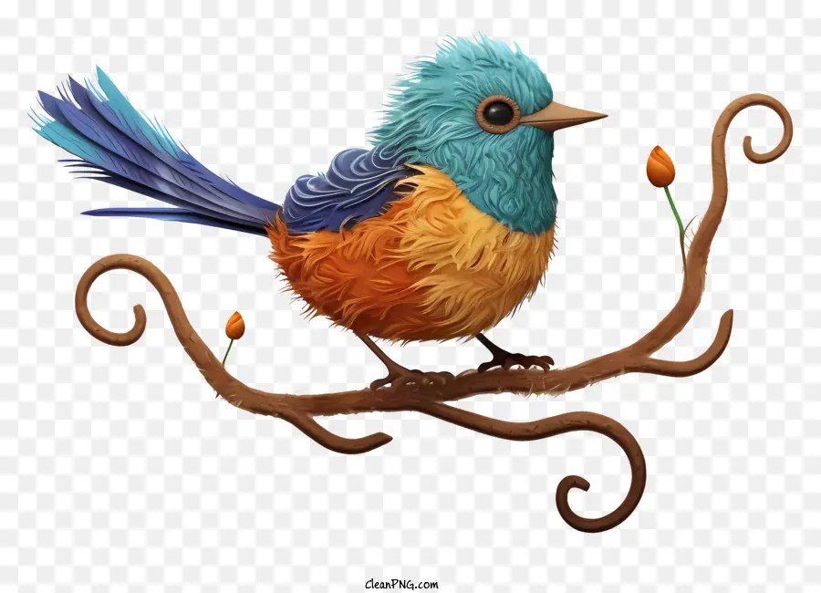 милые птицы，синяя и оранжевая птица PNG