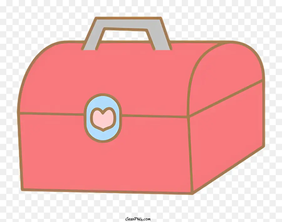 розовый чемодан，Сердце в форме чемодана PNG