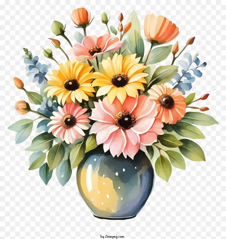 мультфильм，ваза цветов PNG