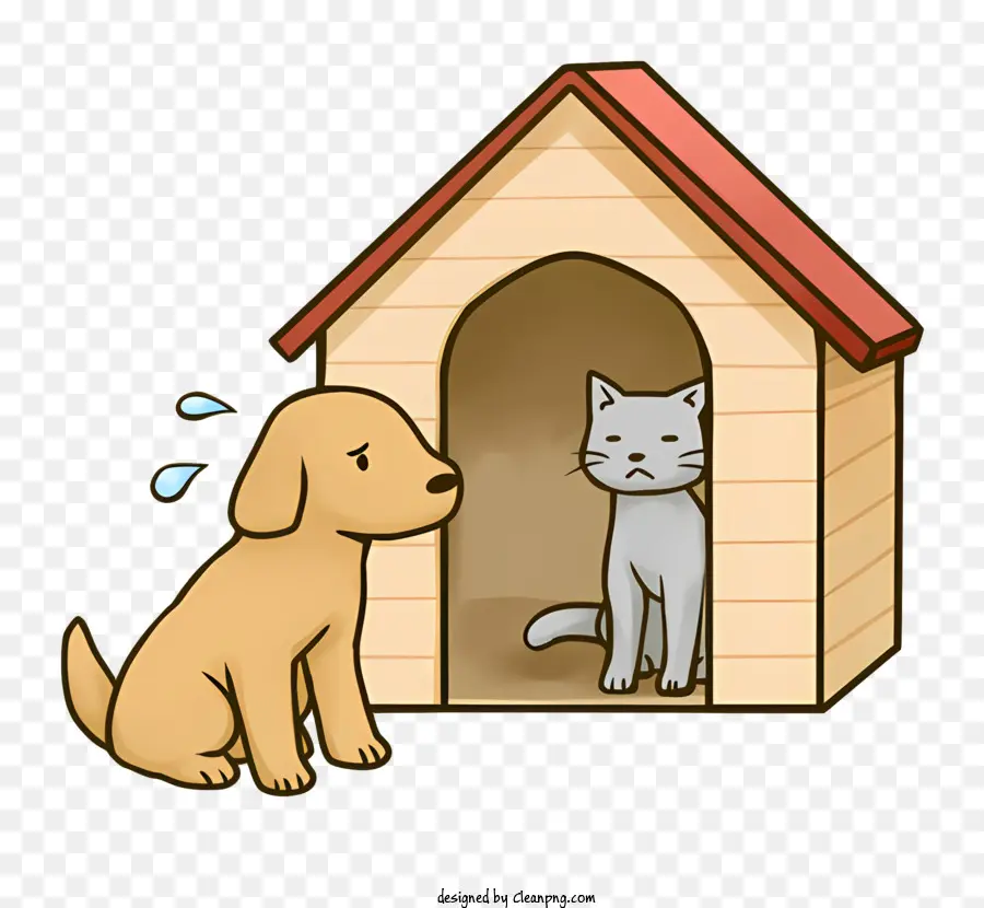 собака и кошка，Doghouse PNG