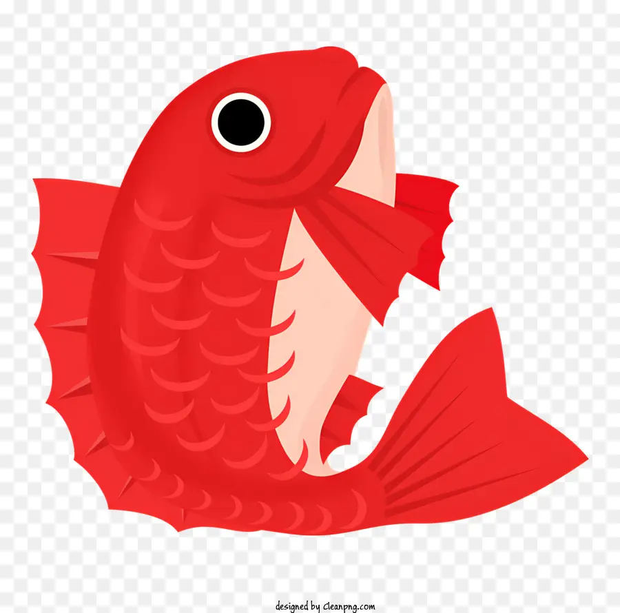 красная рыба，Изогнутая хвостовая рыба PNG