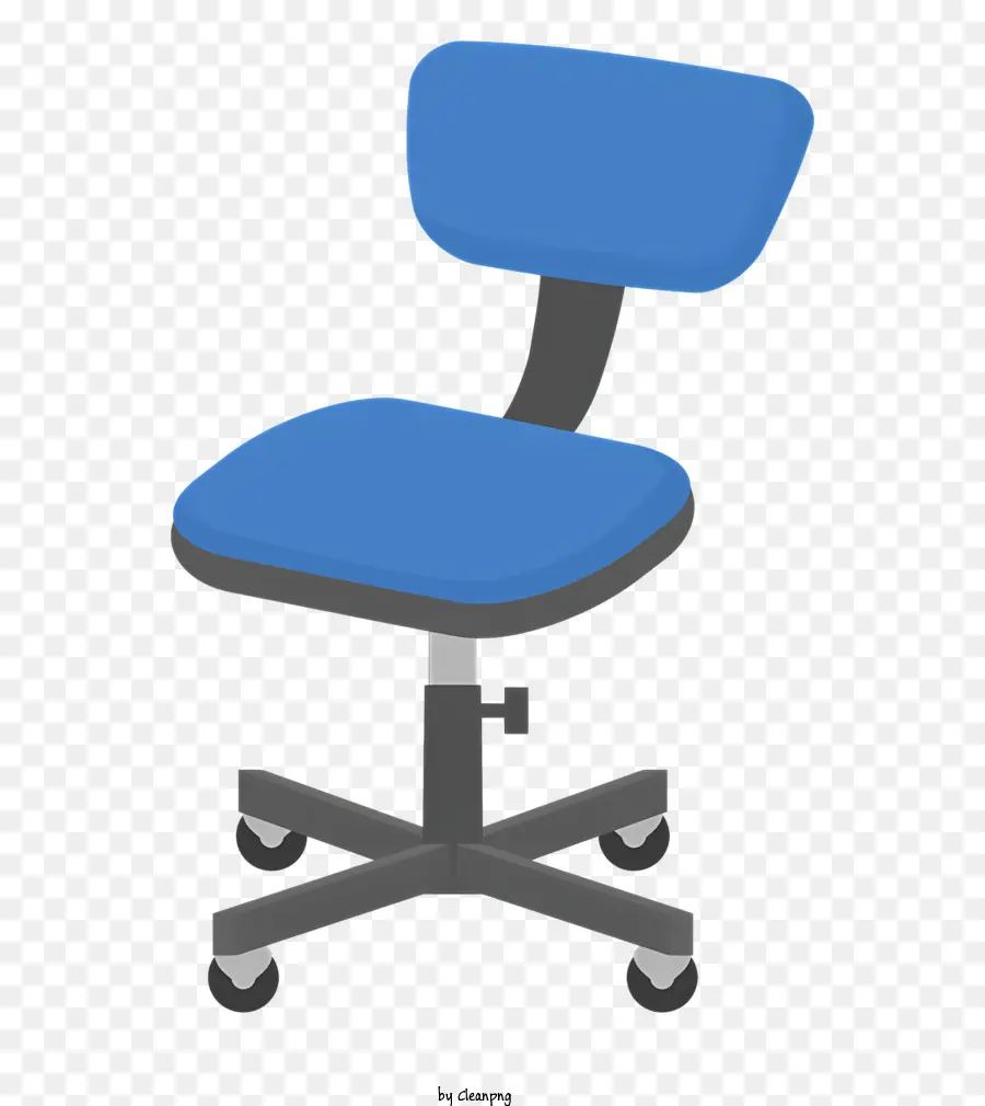 Стул Синий Офисный，офисное кресло с черной базой PNG