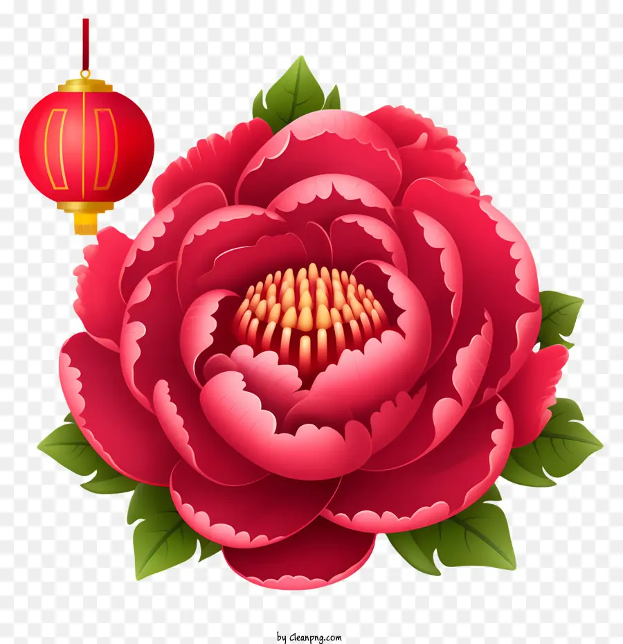 Китайский Новый год Peony Emoji，пион цветок PNG