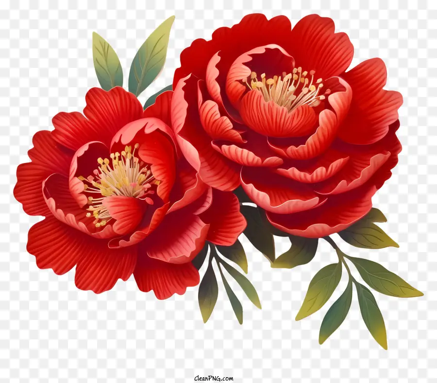Реалистичный китайский Новый год Пион，красный пион цветок PNG