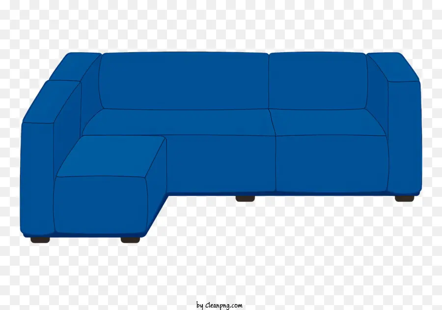 синий диван，секционный диван PNG