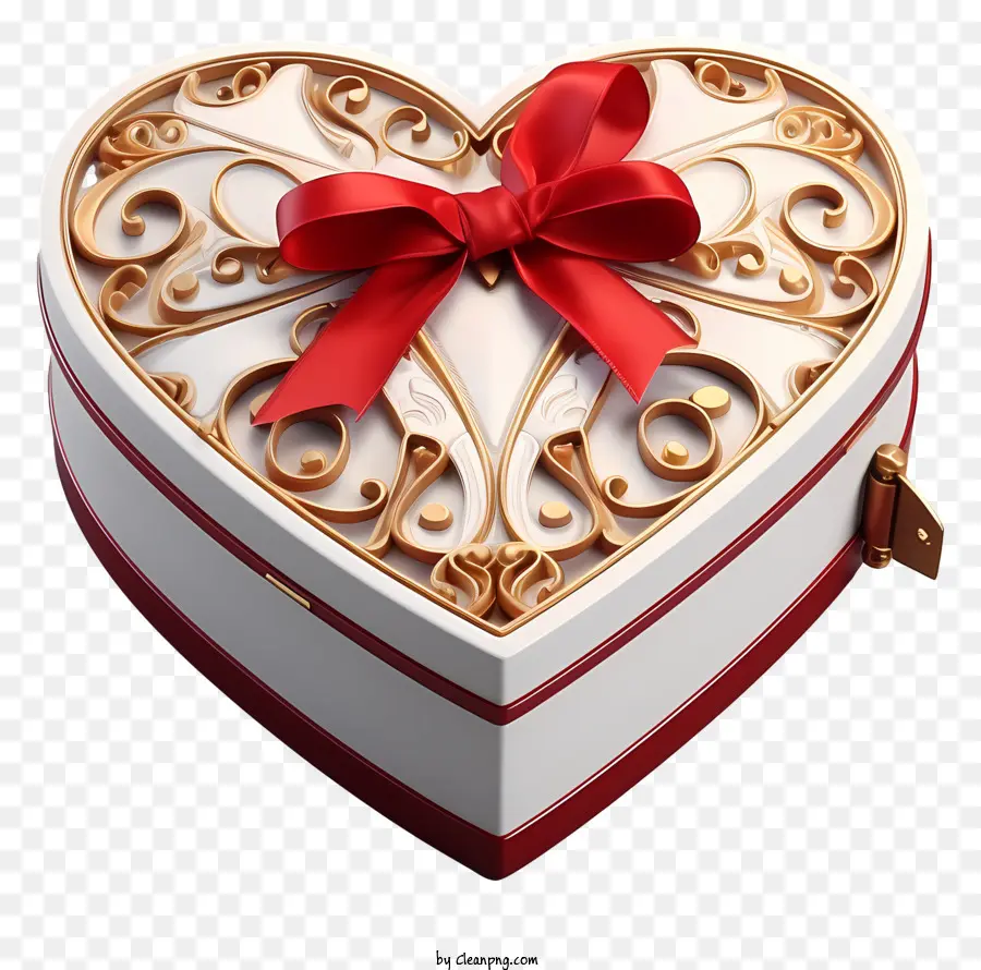подарочная коробка，Сердце в форме ювелирных украшений PNG