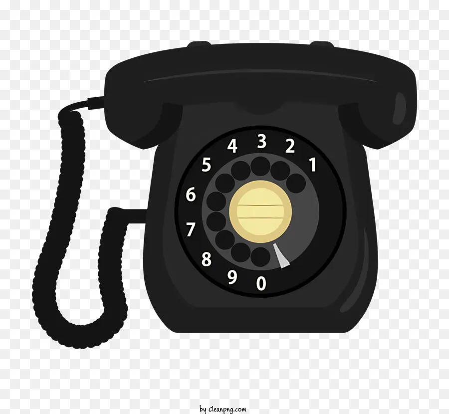 старинные телефон，Черный ротари циферный телефон PNG