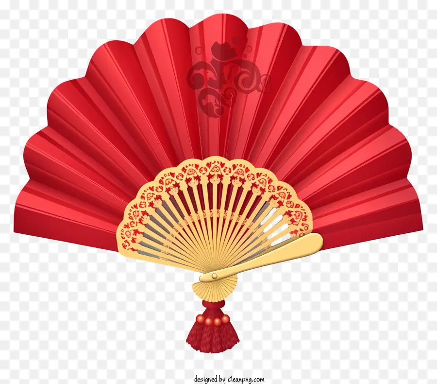 Реалистичный китайский Новый год фанат，красный вентилятор PNG