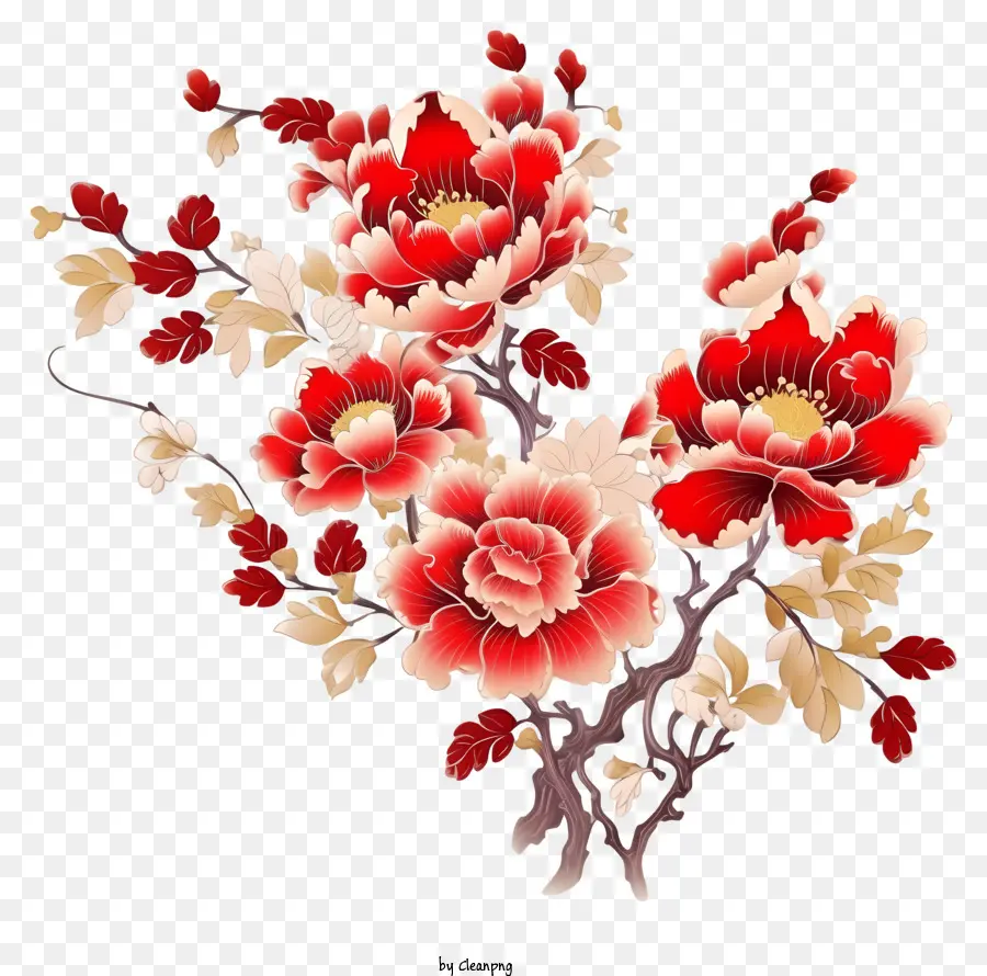 Китайское новогоднее цветочное искусство，Ваза PNG