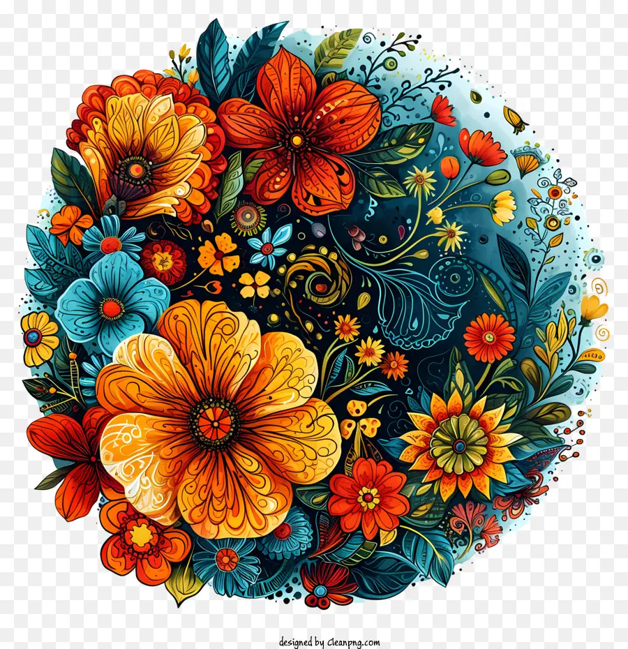 Мандала，цветочная композиция PNG