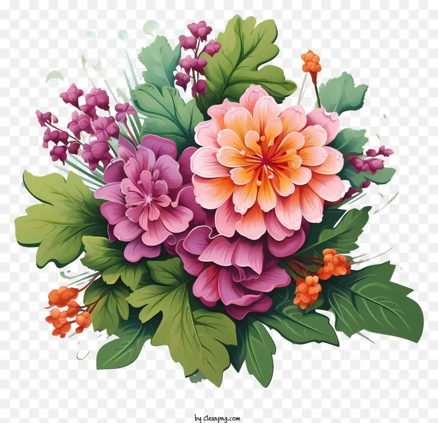 разноцветный весенний букет，Bouquet Of Flowers PNG