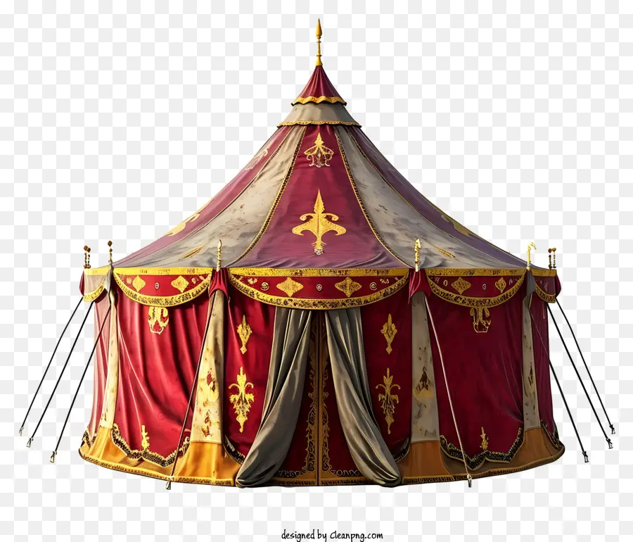 палатка карнавала，красная и золотая палатка PNG