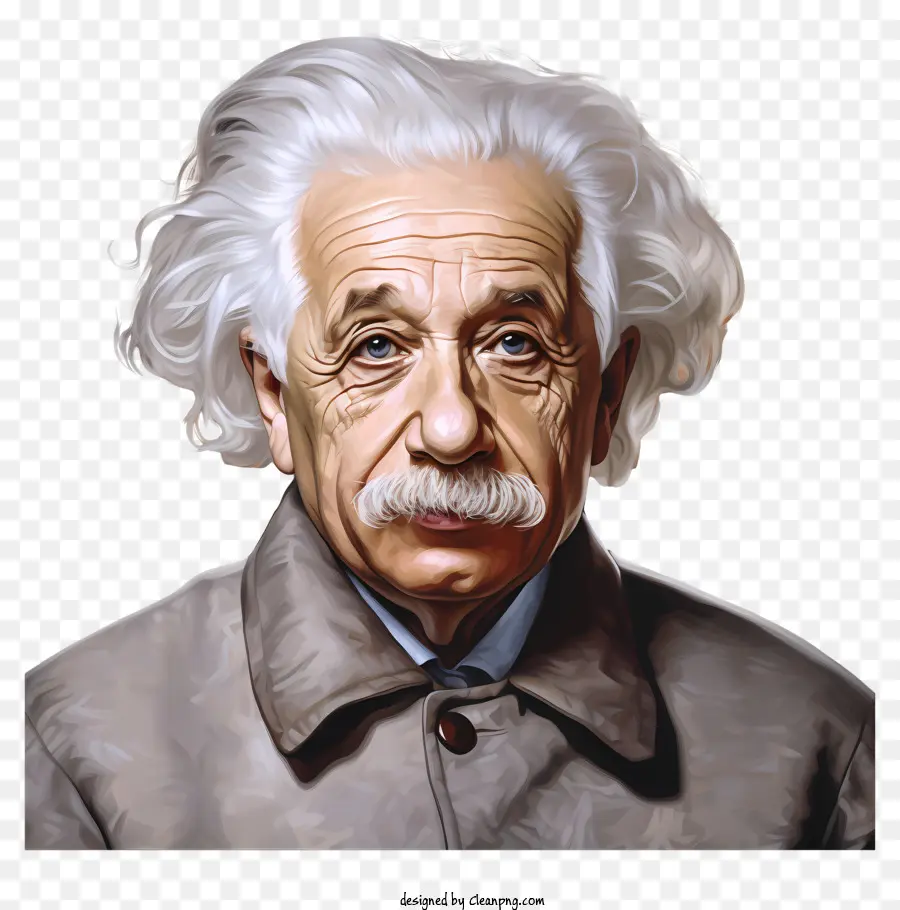 Реалистичный стиль Альберт Эйнштейн Портрет，портрет PNG
