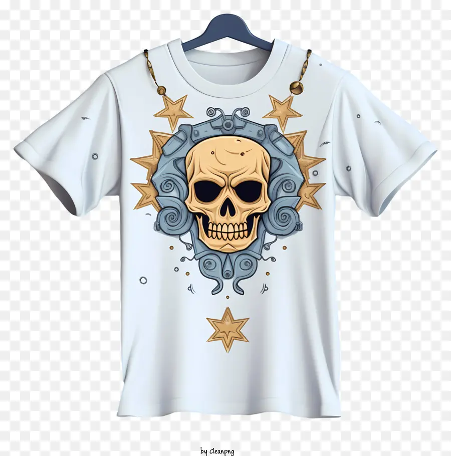 Реалистичная футболка с 3d стилем，череп PNG