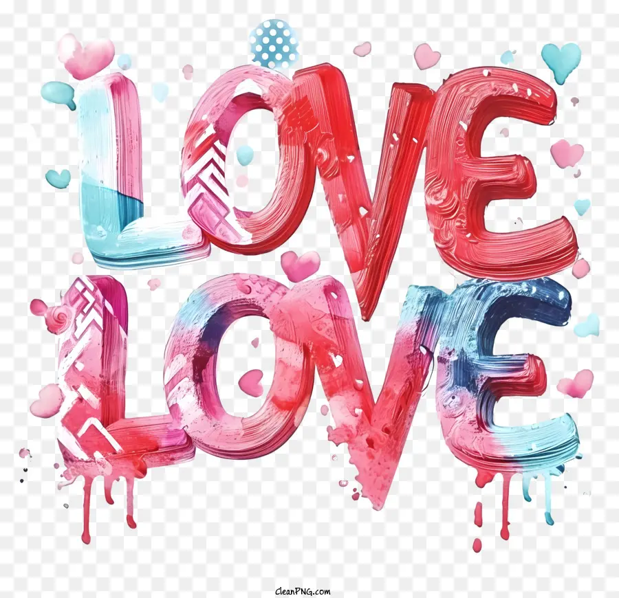 Пастельный текст Любовь，любовь Цитата PNG