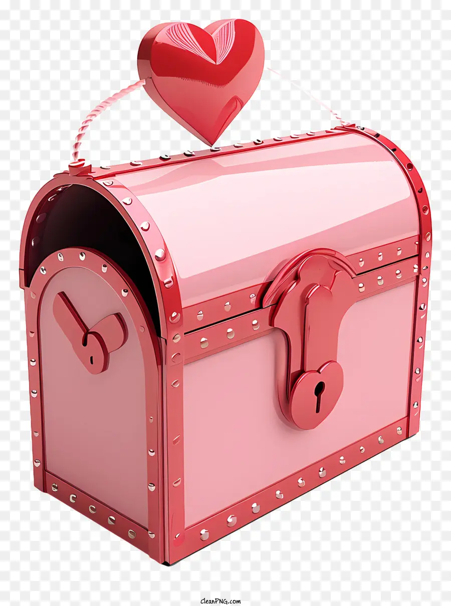 Ящик для почты Валентина，Красная деревянная коробка PNG
