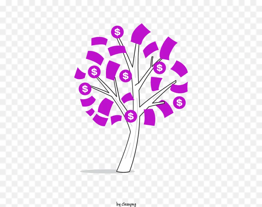денежное дерево，фиолетовый дерево PNG