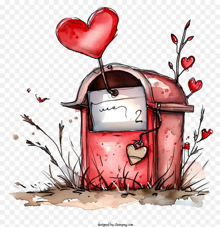 Ящик для почты Валентина，Сердце в форме воздушного шара PNG