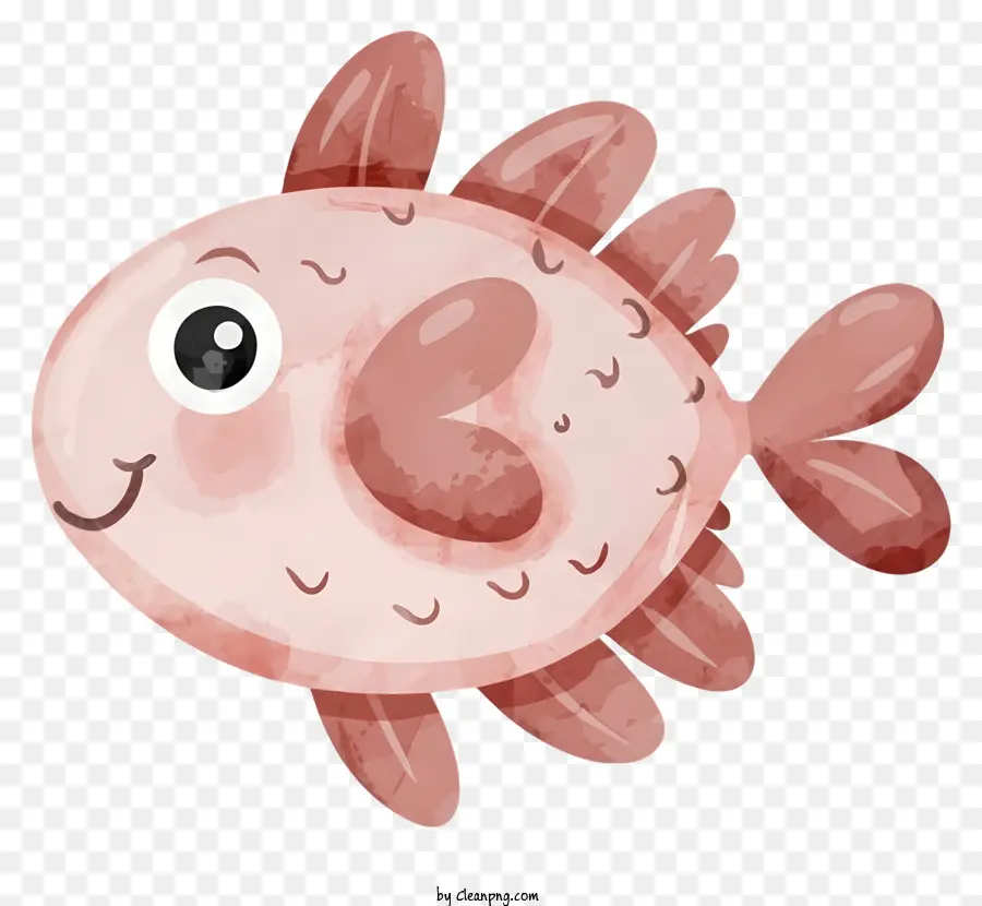 мультфильм，розовый рыба PNG
