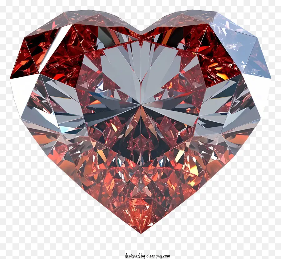 Реалистичный 3d Сердце Валентина Алмаз，красный бриллиант PNG