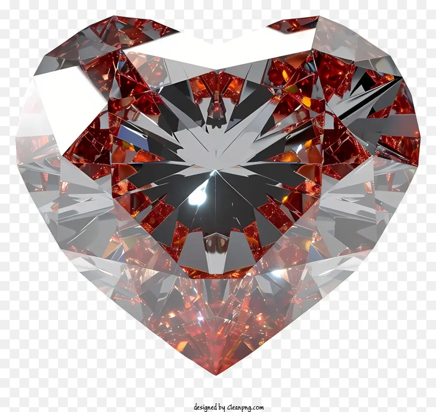 Реалистичный 3d Сердце Валентина Алмаз，Кристалл в форме сердца PNG