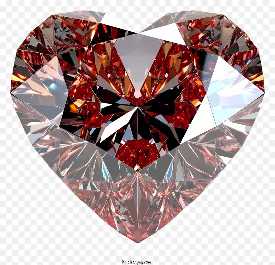 Реалистичный 3d Сердце Валентина Алмаз，Сердце в форме алмаза PNG