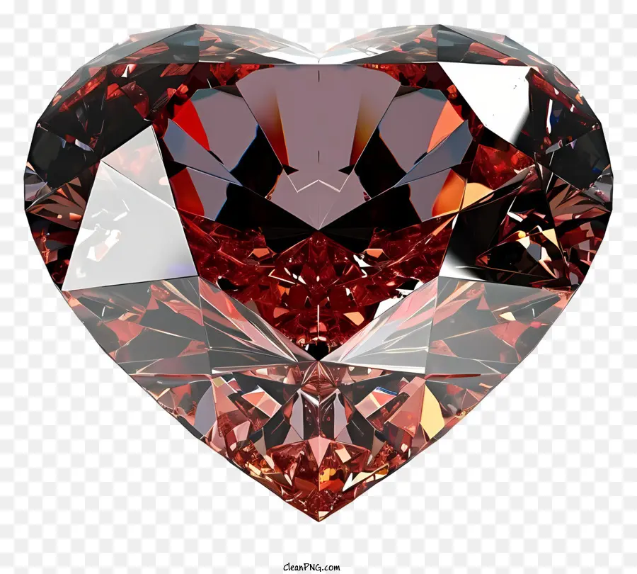 Реалистичный 3d Сердце Валентина Алмаз，красный бриллиант PNG