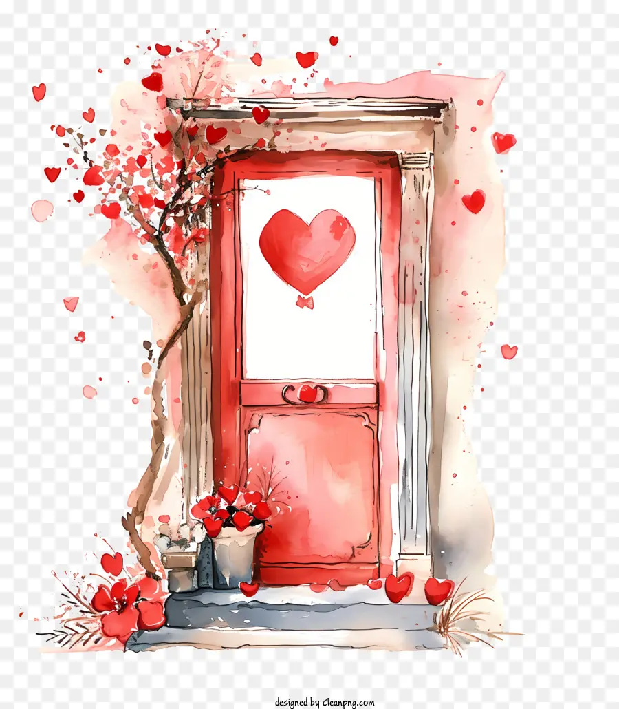 Дверь Валентина，красная дверь PNG