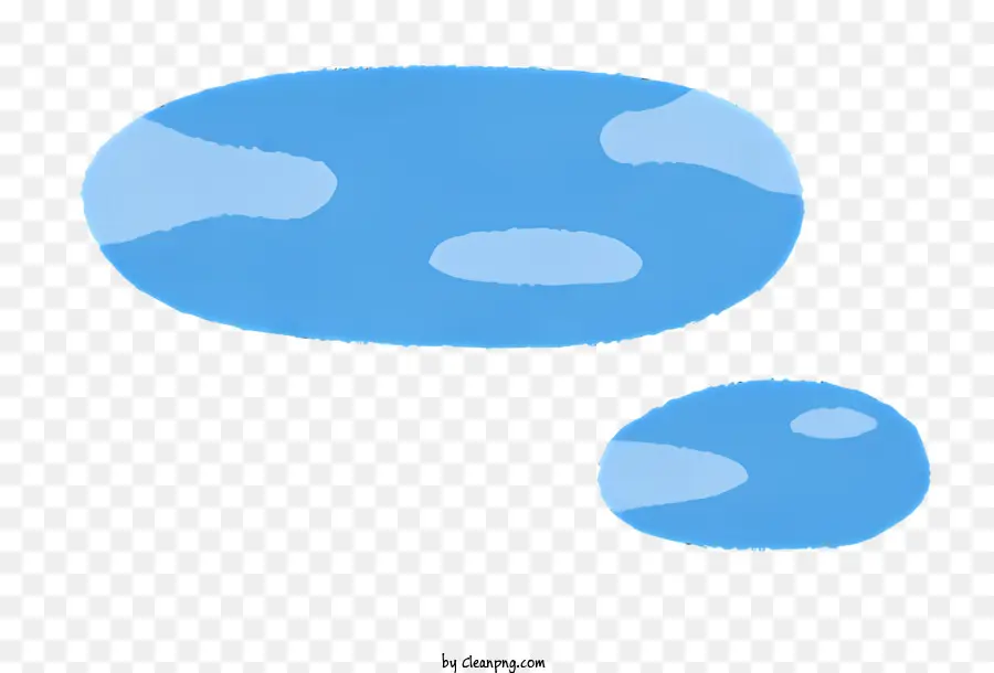 голубой акварельной живописи，пузырьки с белыми пятнами PNG