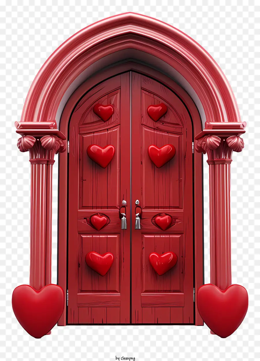 Дверь Валентина，Красная деревянная дверь PNG