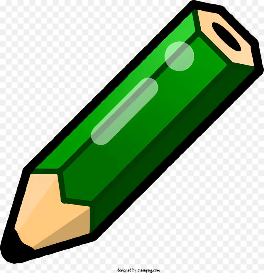 зеленый карандаш，Гладкий дизайн PNG