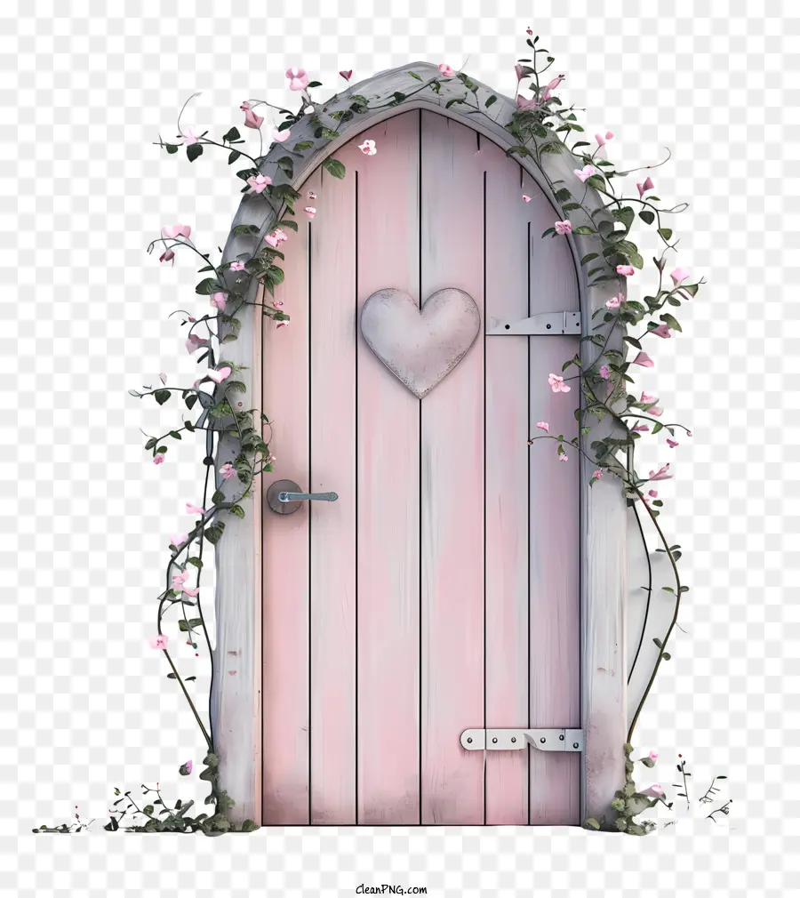 Дверь Валентина，розовая деревянная дверь PNG