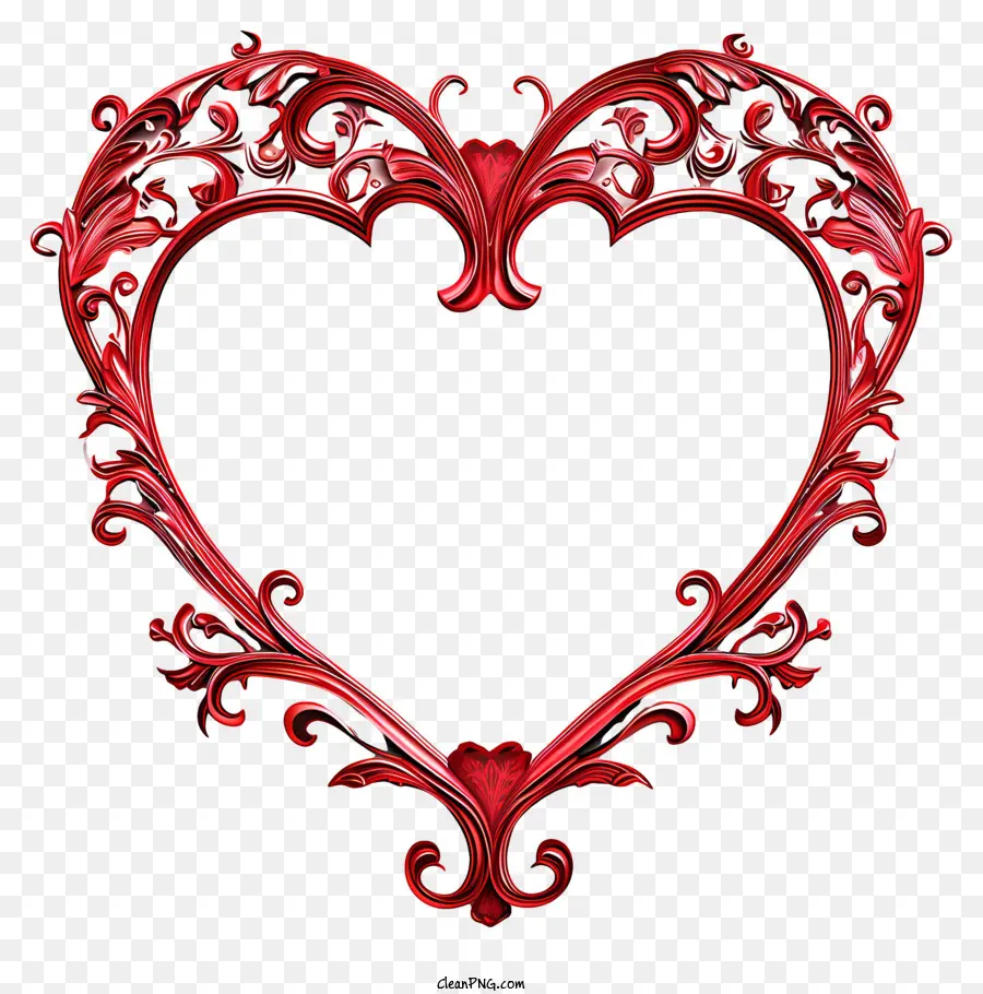 Валентина кадр，красное сердце рамка PNG