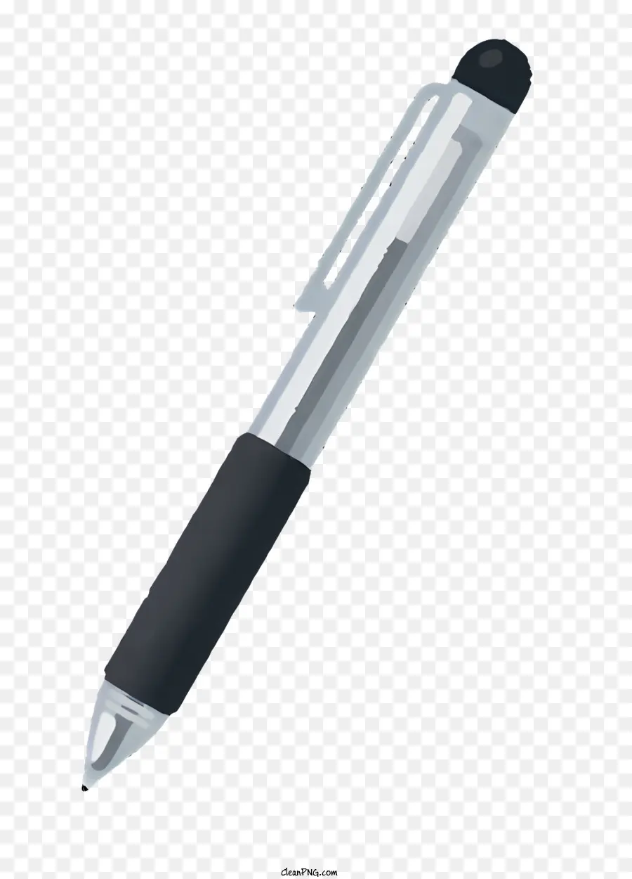 Черная пластиковая ручка，Черной крышкой PNG