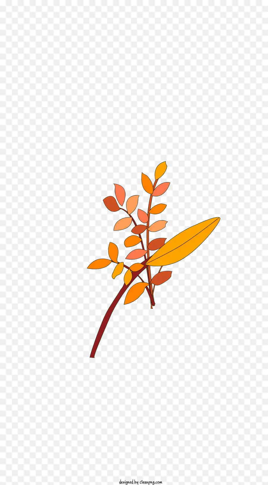 Листовая ветка，желтоватые листья PNG