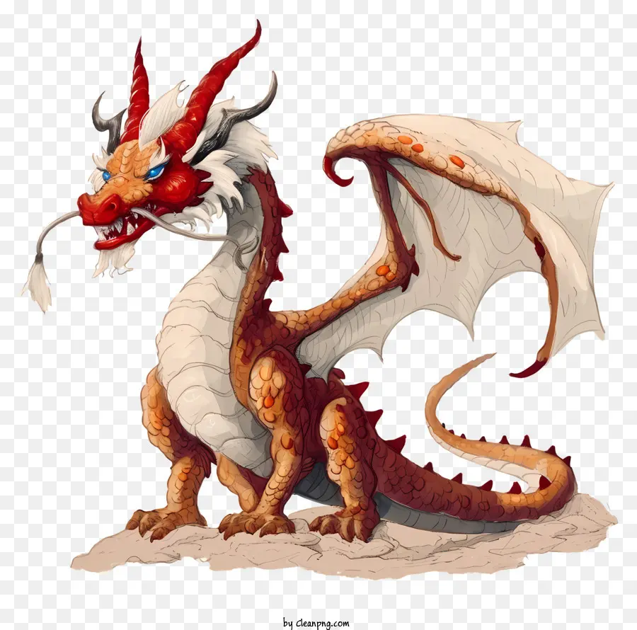 Дракон иллюстрирует，красный дракон PNG