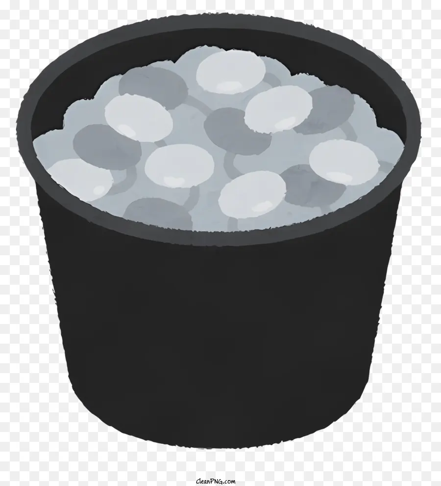 Черная пластиковая миска，Маленькие белые сферы PNG