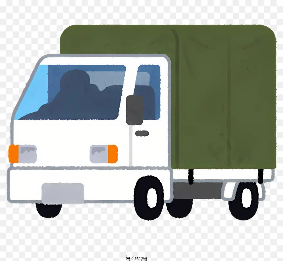 грузовик с зеленым брезентом，Белый окрашенный грузовик PNG