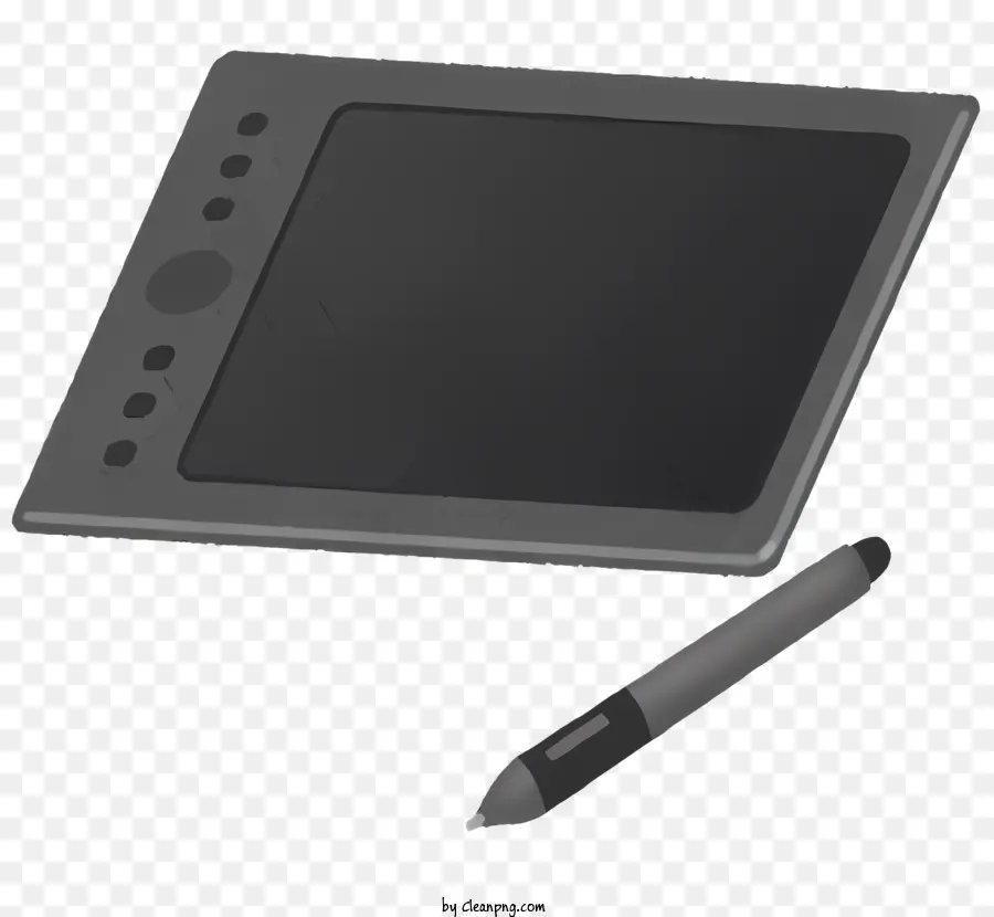 серый планшет，ручка PNG