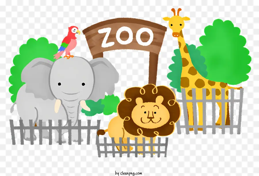 мультфильм зебра и слон，зоопарк животные PNG