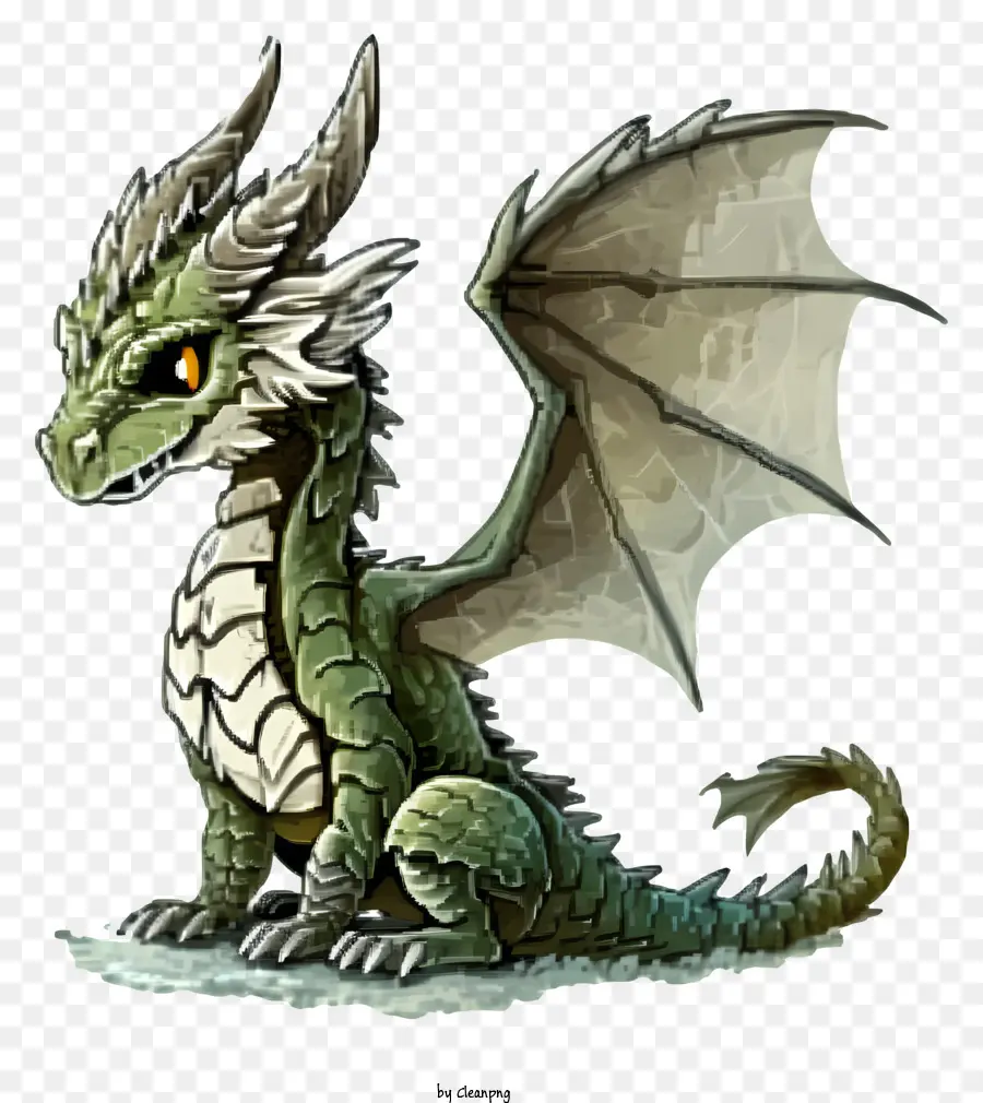 Дракон иллюстрирует，зеленый дракон PNG