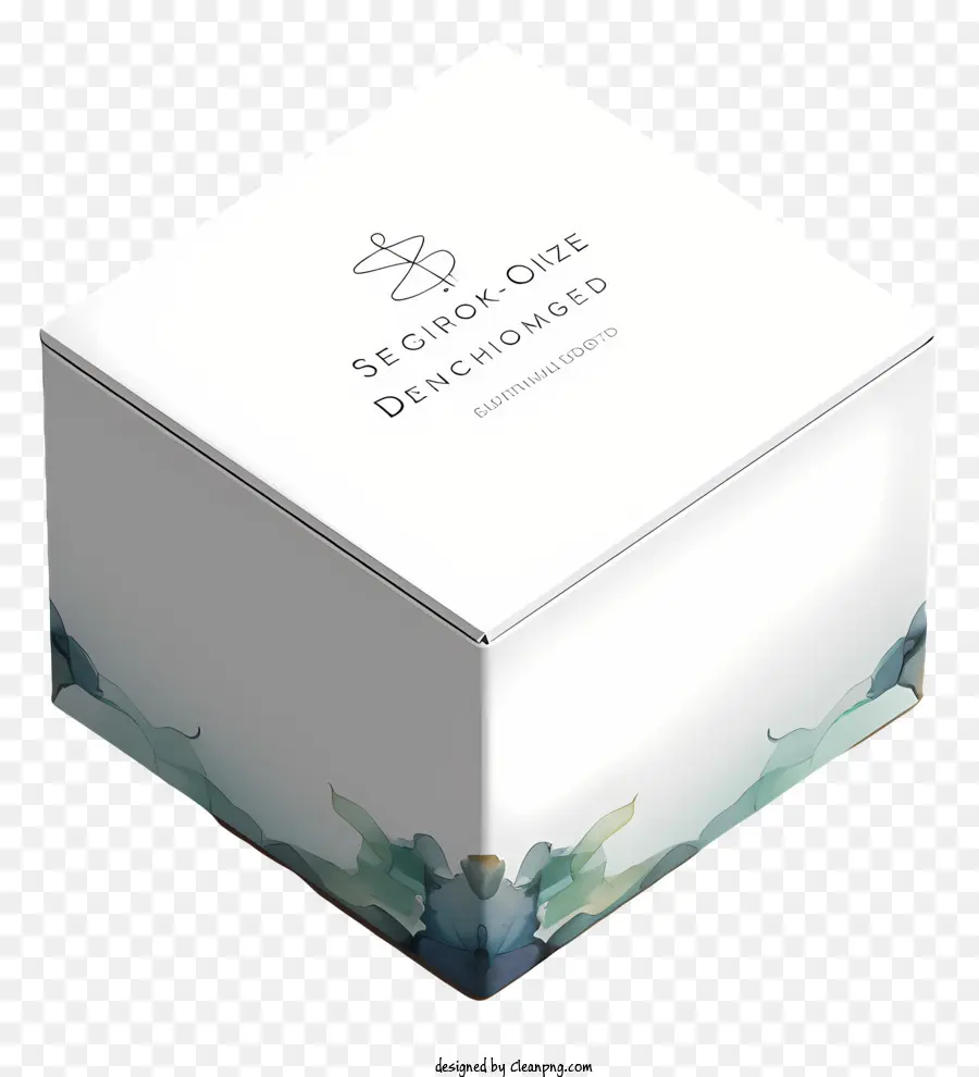 Акварельная коробка макет，цветочный дизайн PNG