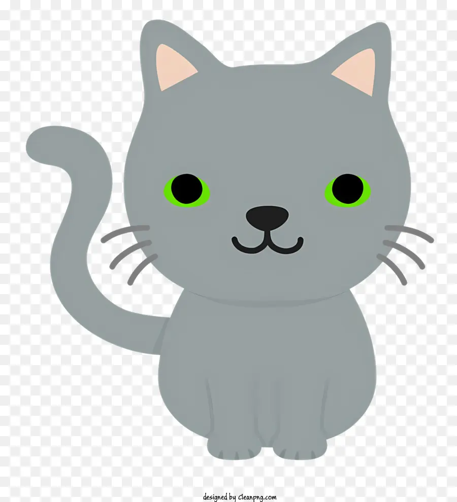 мультфильм кот，серый кот PNG
